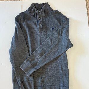 AMERICAN EAGLE MEN'S QUARTER BUTTON SWEATER